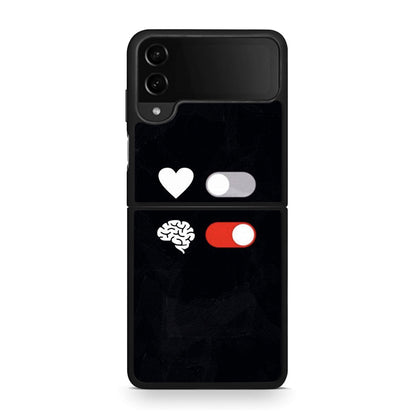Samsung Galaxy Z Flip4 Heart Vs Brain Θήκη Αγίου Βαλεντίνου από τη Smartfits με σχέδιο στο πίσω μέρος και μαύρο περίβλημα | Smartphone case with colorful back and black bezels by Smartfits