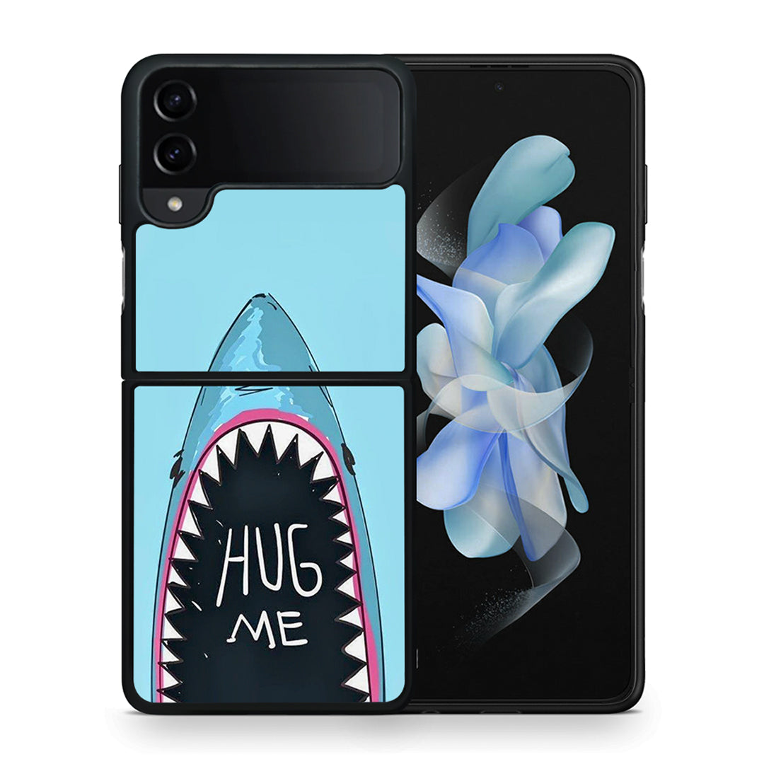 Θήκη Samsung Galaxy Z Flip4 Hug Me από τη Smartfits με σχέδιο στο πίσω μέρος και μαύρο περίβλημα | Samsung Galaxy Z Flip4 Hug Me case with colorful back and black bezels