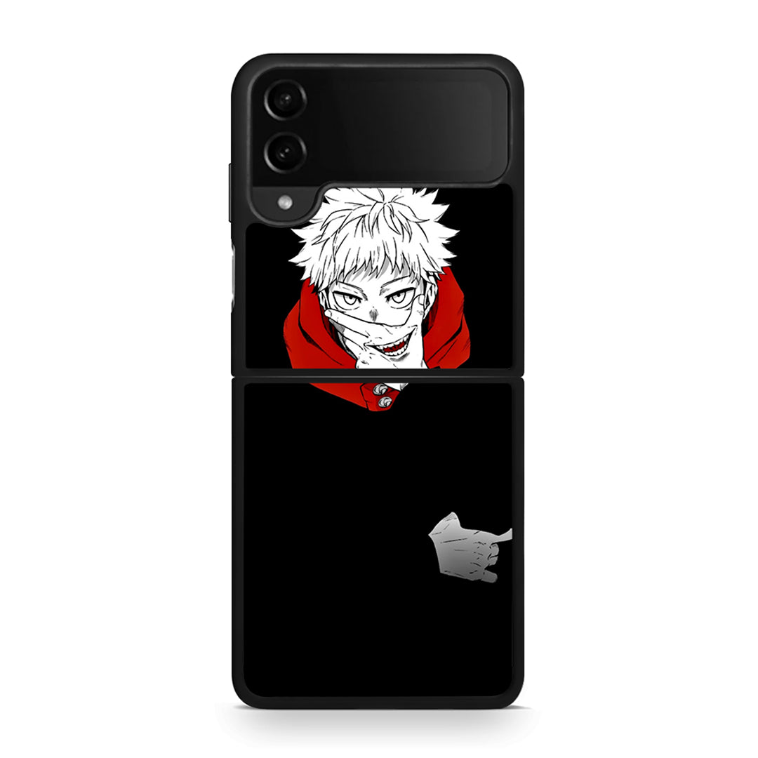 Samsung Galaxy Z Flip4 Itadori Anime θήκη από τη Smartfits με σχέδιο στο πίσω μέρος και μαύρο περίβλημα | Smartphone case with colorful back and black bezels by Smartfits