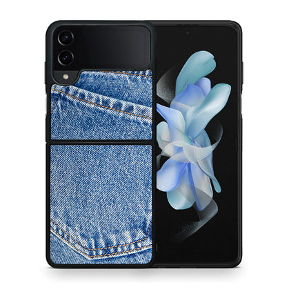 Θήκη Samsung Galaxy Z Flip4 Jeans Pocket από τη Smartfits με σχέδιο στο πίσω μέρος και μαύρο περίβλημα | Samsung Galaxy Z Flip4 Jeans Pocket case with colorful back and black bezels