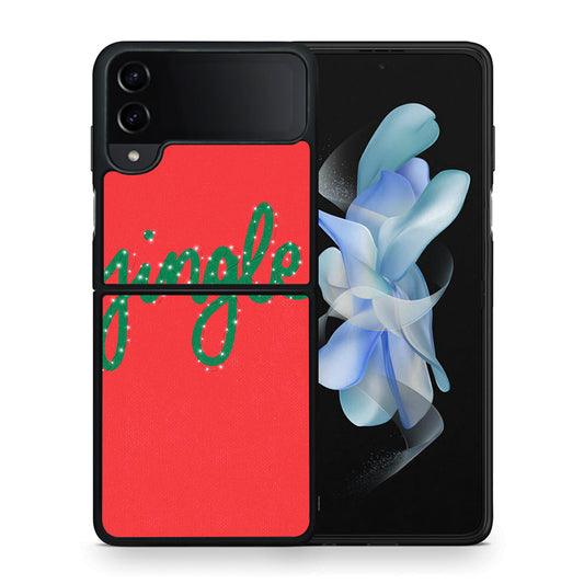 Θήκη Samsung Galaxy Z Flip4 Jingle Xmas από τη Smartfits με σχέδιο στο πίσω μέρος και μαύρο περίβλημα | Samsung Galaxy Z Flip4 Jingle Xmas case with colorful back and black bezels