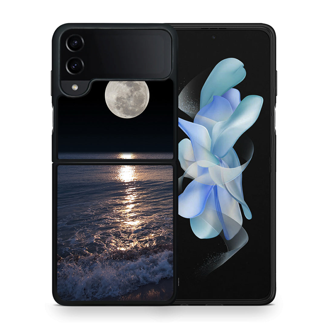 Θήκη Samsung Galaxy Z Flip4 Moon Landscape από τη Smartfits με σχέδιο στο πίσω μέρος και μαύρο περίβλημα | Samsung Galaxy Z Flip4 Moon Landscape case with colorful back and black bezels
