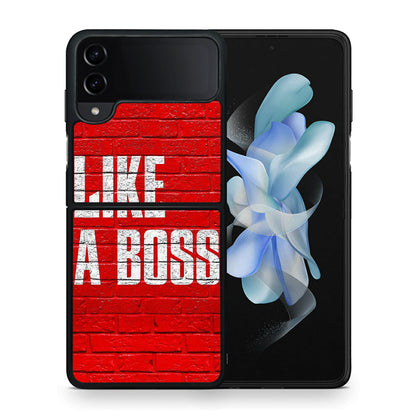 Θήκη Samsung Galaxy Z Flip4 Like A Boss από τη Smartfits με σχέδιο στο πίσω μέρος και μαύρο περίβλημα | Samsung Galaxy Z Flip4 Like A Boss case with colorful back and black bezels