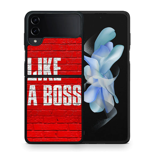 Θήκη Samsung Galaxy Z Flip4 Like A Boss από τη Smartfits με σχέδιο στο πίσω μέρος και μαύρο περίβλημα | Samsung Galaxy Z Flip4 Like A Boss case with colorful back and black bezels