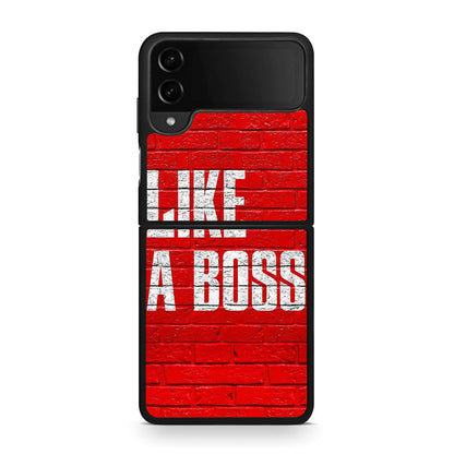 Samsung Galaxy Z Flip4 Like A Boss θήκη από τη Smartfits με σχέδιο στο πίσω μέρος και μαύρο περίβλημα | Smartphone case with colorful back and black bezels by Smartfits