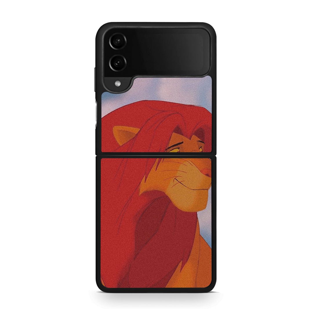 Samsung Galaxy Z Flip4 Lion Love 1 Θήκη Αγίου Βαλεντίνου από τη Smartfits με σχέδιο στο πίσω μέρος και μαύρο περίβλημα | Smartphone case with colorful back and black bezels by Smartfits