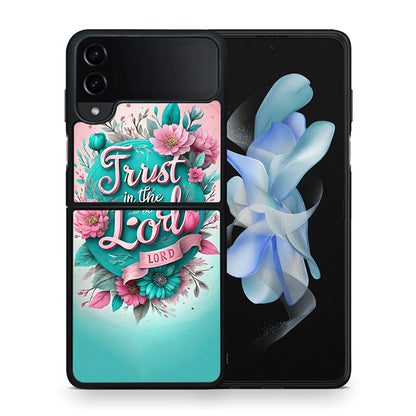 Θήκη Samsung Galaxy Z Flip4 Lord Trust από τη Smartfits με σχέδιο στο πίσω μέρος και μαύρο περίβλημα | Samsung Galaxy Z Flip4 Lord Trust case with colorful back and black bezels