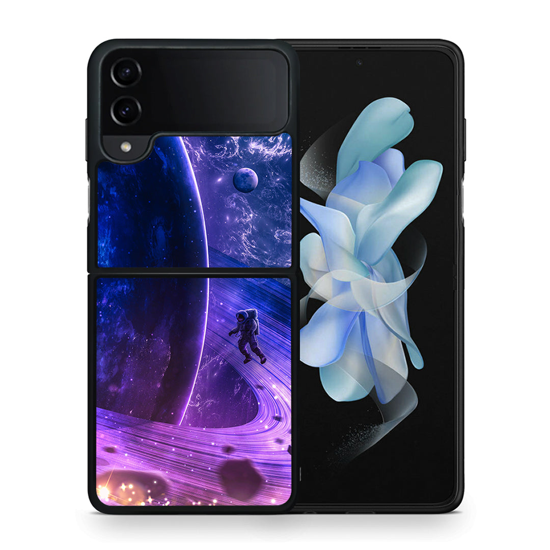 Θήκη Samsung Galaxy Z Flip4 Lost Astronaut από τη Smartfits με σχέδιο στο πίσω μέρος και μαύρο περίβλημα | Samsung Galaxy Z Flip4 Lost Astronaut case with colorful back and black bezels