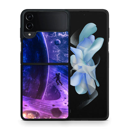 Θήκη Samsung Galaxy Z Flip4 Lost Astronaut από τη Smartfits με σχέδιο στο πίσω μέρος και μαύρο περίβλημα | Samsung Galaxy Z Flip4 Lost Astronaut case with colorful back and black bezels