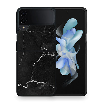Θήκη Samsung Galaxy Z Flip4 Marble Black από τη Smartfits με σχέδιο στο πίσω μέρος και μαύρο περίβλημα | Samsung Galaxy Z Flip4 Marble Black case with colorful back and black bezels