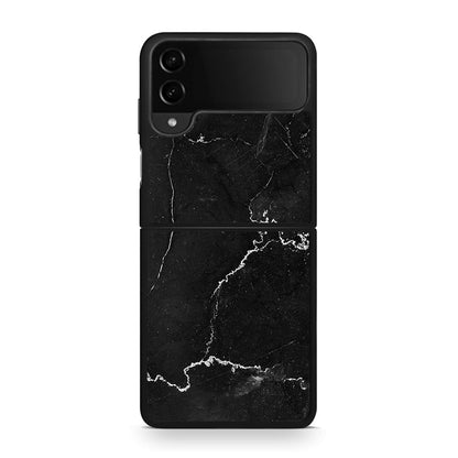 Samsung Galaxy Z Flip4 Marble Black θήκη από τη Smartfits με σχέδιο στο πίσω μέρος και μαύρο περίβλημα | Smartphone case with colorful back and black bezels by Smartfits