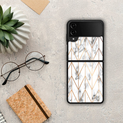 Marble Gold Geometric - Samsung Galaxy Z Flip4 θήκη