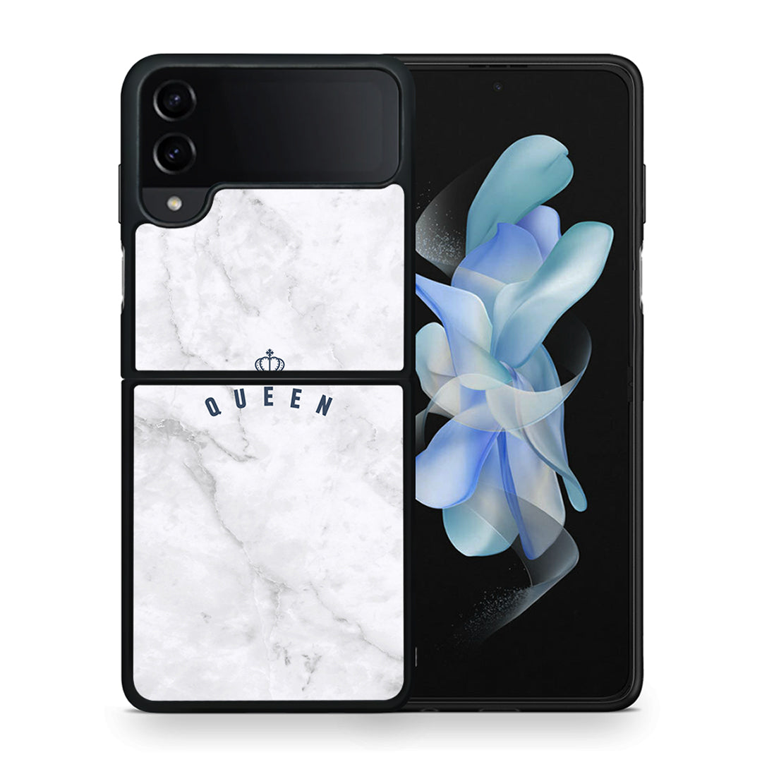 Θήκη Samsung Galaxy Z Flip4 Queen Marble από τη Smartfits με σχέδιο στο πίσω μέρος και μαύρο περίβλημα | Samsung Galaxy Z Flip4 Queen Marble case with colorful back and black bezels