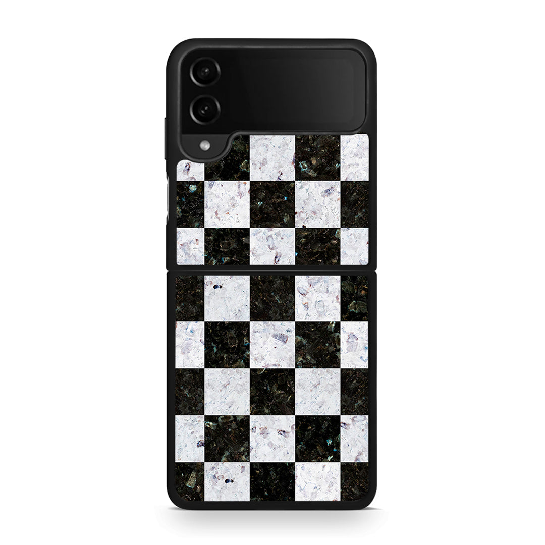 4 - Samsung Galaxy Z Flip4 Square Geometric Marble case, cover, bumper