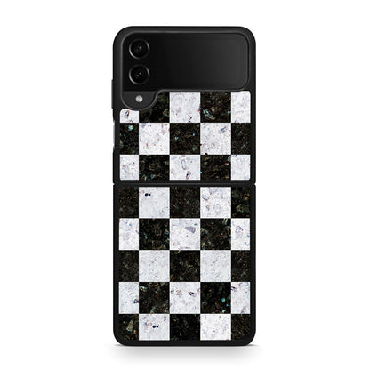 4 - Samsung Galaxy Z Flip4 Square Geometric Marble case, cover, bumper