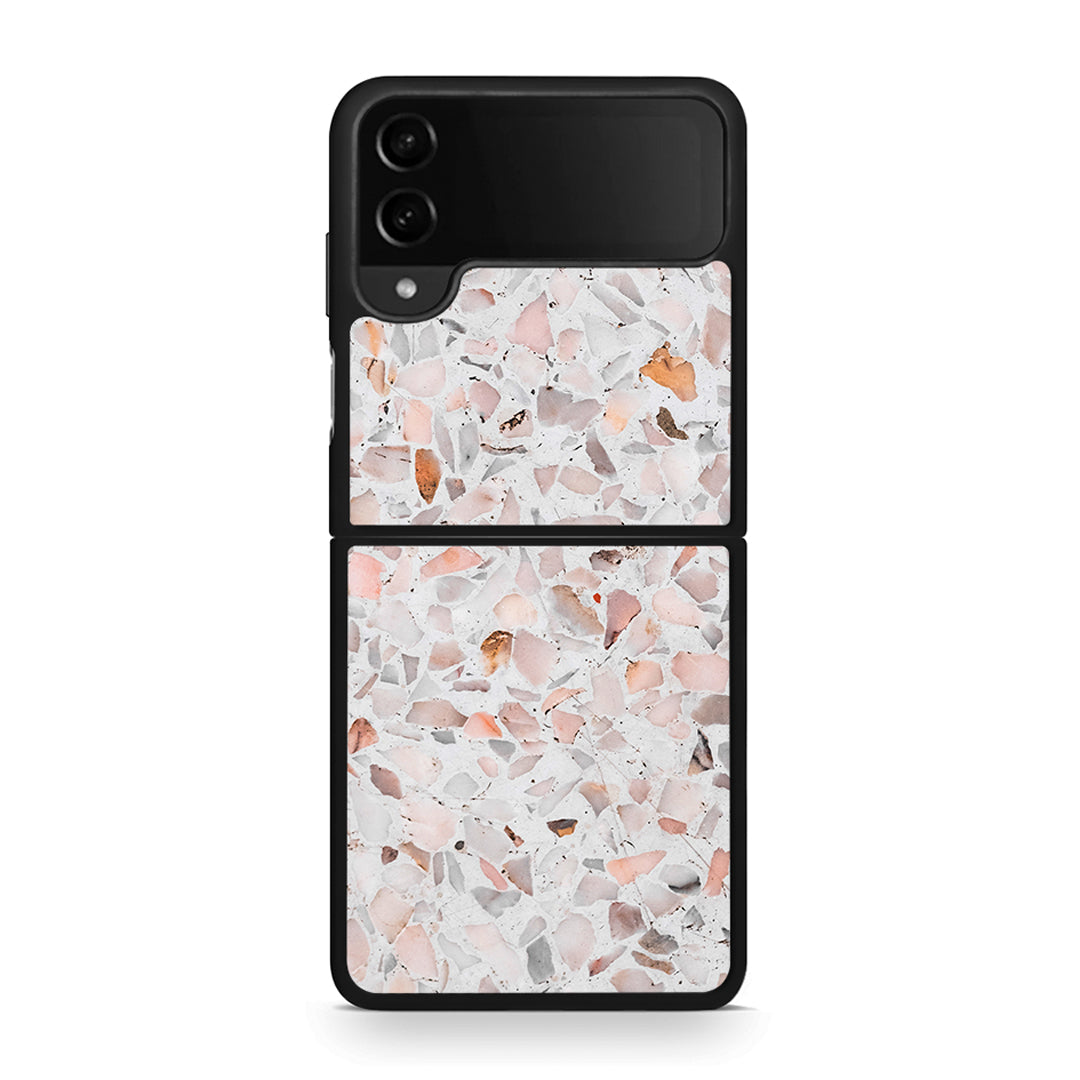 Samsung Galaxy Z Flip4 Marble Terrazzo θήκη από τη Smartfits με σχέδιο στο πίσω μέρος και μαύρο περίβλημα | Smartphone case with colorful back and black bezels by Smartfits