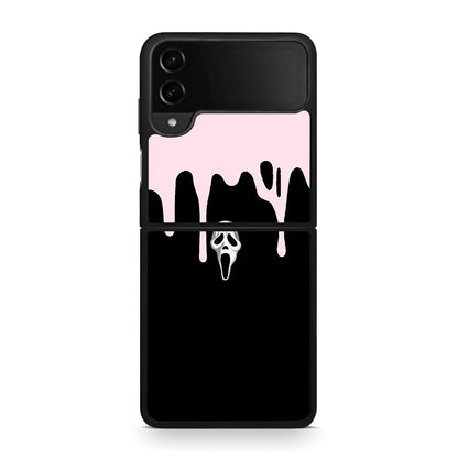 Samsung Galaxy Z Flip4 Melting Halloween Mask Θήκη από τη Smartfits με σχέδιο στο πίσω μέρος και μαύρο περίβλημα | Smartphone case with colorful back and black bezels by Smartfits