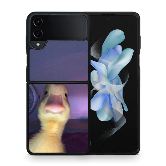 Θήκη Samsung Galaxy Z Flip4 Meme Duck από τη Smartfits με σχέδιο στο πίσω μέρος και μαύρο περίβλημα | Samsung Galaxy Z Flip4 Meme Duck case with colorful back and black bezels