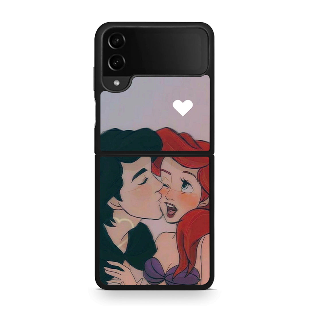 Samsung Galaxy Z Flip4 Mermaid Love Θήκη Αγίου Βαλεντίνου από τη Smartfits με σχέδιο στο πίσω μέρος και μαύρο περίβλημα | Smartphone case with colorful back and black bezels by Smartfits