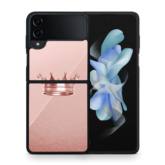 Θήκη Samsung Galaxy Z Flip4 Crown Minimal από τη Smartfits με σχέδιο στο πίσω μέρος και μαύρο περίβλημα | Samsung Galaxy Z Flip4 Crown Minimal case with colorful back and black bezels