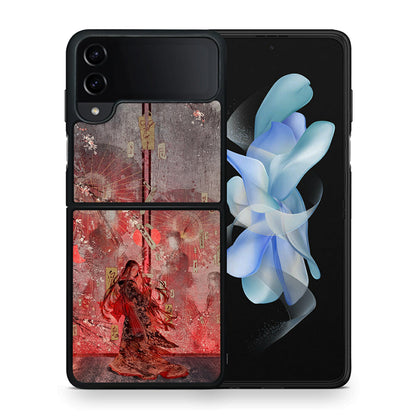 Θήκη Samsung Galaxy Z Flip4 Nezuko Kamado από τη Smartfits με σχέδιο στο πίσω μέρος και μαύρο περίβλημα | Samsung Galaxy Z Flip4 Nezuko Kamado case with colorful back and black bezels