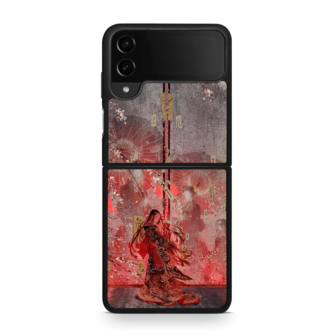 Samsung Galaxy Z Flip4 Nezuko Kamado θήκη από τη Smartfits με σχέδιο στο πίσω μέρος και μαύρο περίβλημα | Smartphone case with colorful back and black bezels by Smartfits