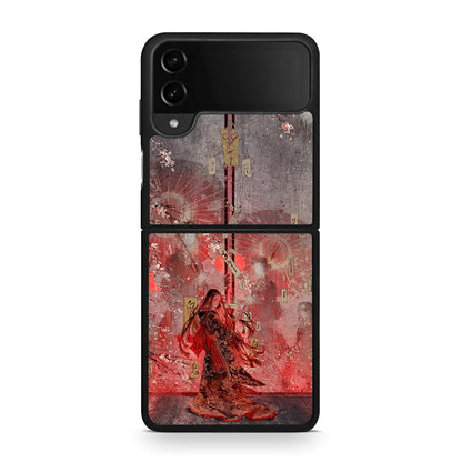 Samsung Galaxy Z Flip4 Nezuko Kamado θήκη από τη Smartfits με σχέδιο στο πίσω μέρος και μαύρο περίβλημα | Smartphone case with colorful back and black bezels by Smartfits