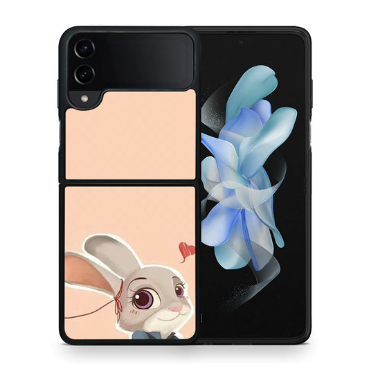 Θήκη Samsung Galaxy Z Flip4 Nick Wilde And Judy Hopps Love 2 από τη Smartfits με σχέδιο στο πίσω μέρος και μαύρο περίβλημα | Samsung Galaxy Z Flip4 Nick Wilde And Judy Hopps Love 2 case with colorful back and black bezels