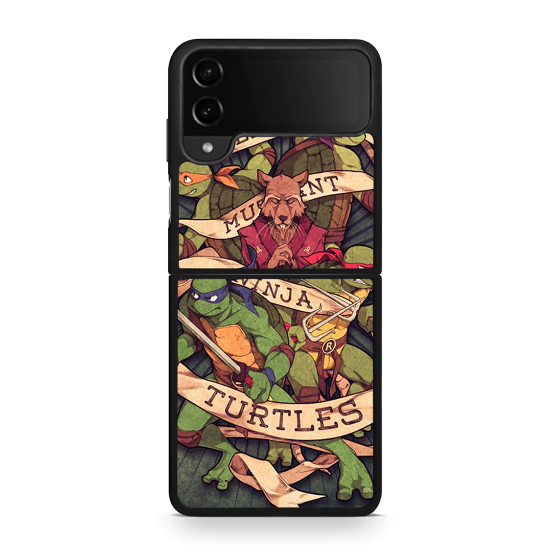 Samsung Galaxy Z Flip4 Ninja Turtles θήκη από τη Smartfits με σχέδιο στο πίσω μέρος και μαύρο περίβλημα | Smartphone case with colorful back and black bezels by Smartfits