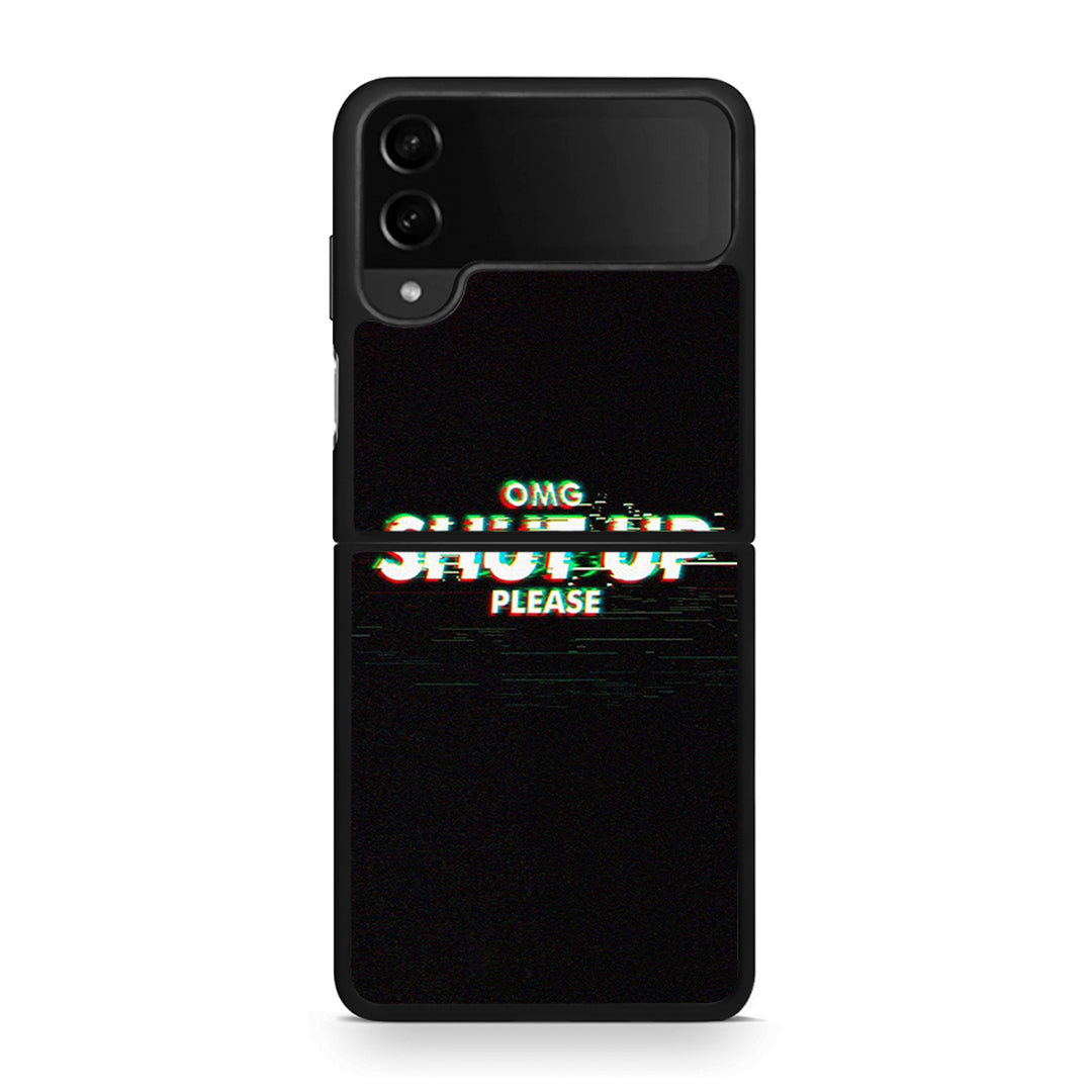 Samsung Galaxy Z Flip4 OMG ShutUp θήκη από τη Smartfits με σχέδιο στο πίσω μέρος και μαύρο περίβλημα | Smartphone case with colorful back and black bezels by Smartfits