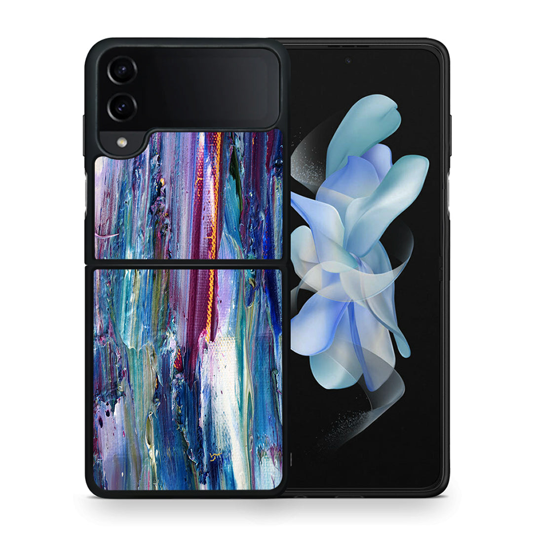 Θήκη Samsung Galaxy Z Flip4 Winter Paint από τη Smartfits με σχέδιο στο πίσω μέρος και μαύρο περίβλημα | Samsung Galaxy Z Flip4 Winter Paint case with colorful back and black bezels