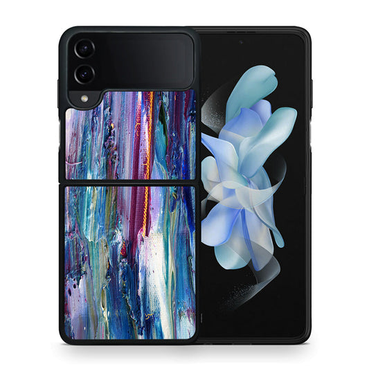 Θήκη Samsung Galaxy Z Flip4 Winter Paint από τη Smartfits με σχέδιο στο πίσω μέρος και μαύρο περίβλημα | Samsung Galaxy Z Flip4 Winter Paint case with colorful back and black bezels