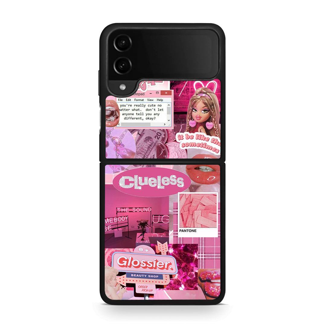 Samsung Galaxy Z Flip4 Pink Love Θήκη Αγίου Βαλεντίνου από τη Smartfits με σχέδιο στο πίσω μέρος και μαύρο περίβλημα | Smartphone case with colorful back and black bezels by Smartfits