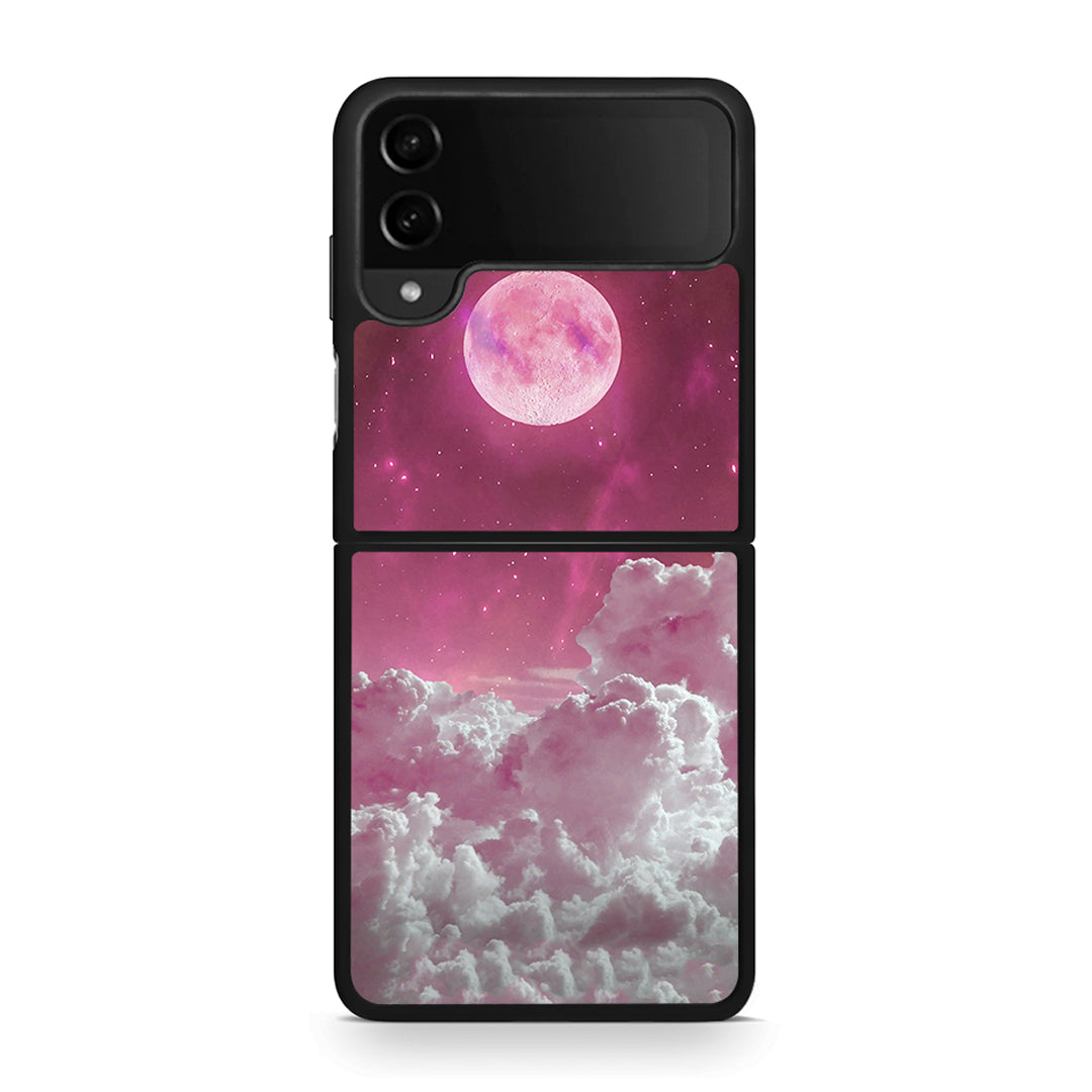 Samsung Galaxy Z Flip4 Pink Moon Θήκη από τη Smartfits με σχέδιο στο πίσω μέρος και μαύρο περίβλημα | Smartphone case with colorful back and black bezels by Smartfits