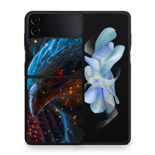 Θήκη Samsung Galaxy Z Flip4 Eagle PopArt από τη Smartfits με σχέδιο στο πίσω μέρος και μαύρο περίβλημα | Samsung Galaxy Z Flip4 Eagle PopArt case with colorful back and black bezels
