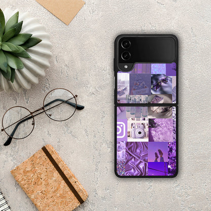 Purple Aesthetic Collage - Samsung Galaxy Z Flip4 θήκη