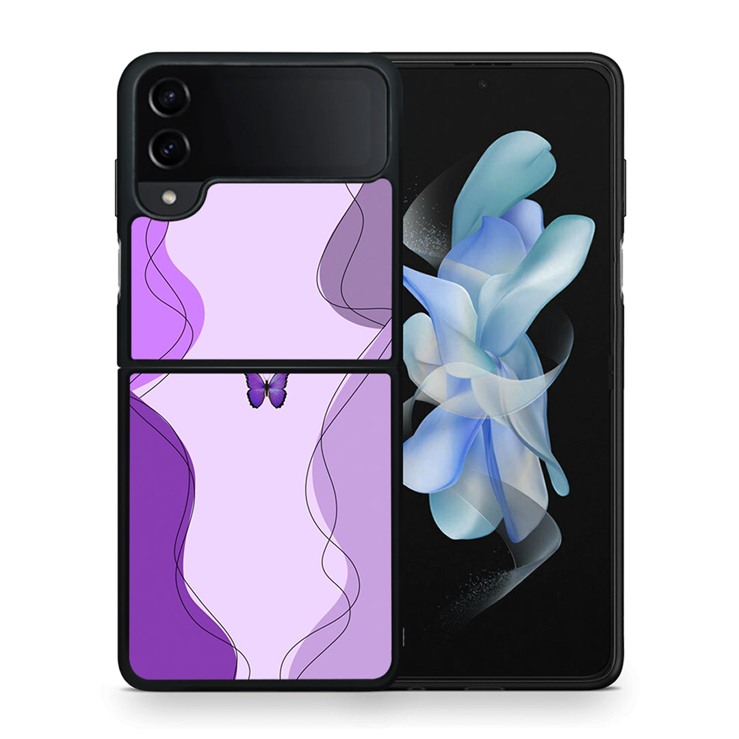 Purple Mariposa - Samsung Galaxy Z Flip4 θήκη