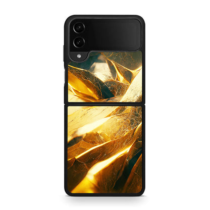 Samsung Galaxy Z Flip4 Real Gold θήκη από τη Smartfits με σχέδιο στο πίσω μέρος και μαύρο περίβλημα | Smartphone case with colorful back and black bezels by Smartfits