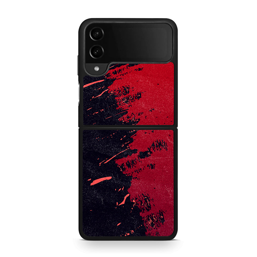 Samsung Galaxy Z Flip4 Red Paint Θήκη Αγίου Βαλεντίνου από τη Smartfits με σχέδιο στο πίσω μέρος και μαύρο περίβλημα | Smartphone case with colorful back and black bezels by Smartfits