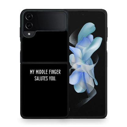 Θήκη Samsung Galaxy Z Flip4 Salute από τη Smartfits με σχέδιο στο πίσω μέρος και μαύρο περίβλημα | Samsung Galaxy Z Flip4 Salute case with colorful back and black bezels