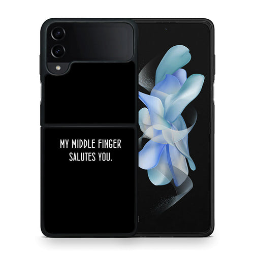 Θήκη Samsung Galaxy Z Flip4 Salute από τη Smartfits με σχέδιο στο πίσω μέρος και μαύρο περίβλημα | Samsung Galaxy Z Flip4 Salute case with colorful back and black bezels