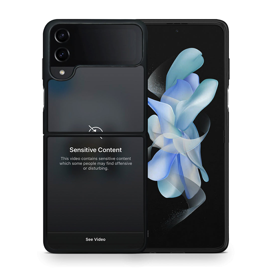 Θήκη Samsung Galaxy Z Flip4 Sensitive Content από τη Smartfits με σχέδιο στο πίσω μέρος και μαύρο περίβλημα | Samsung Galaxy Z Flip4 Sensitive Content case with colorful back and black bezels