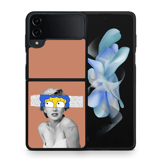 Θήκη Samsung Galaxy Z Flip4 Sim Merilyn από τη Smartfits με σχέδιο στο πίσω μέρος και μαύρο περίβλημα | Samsung Galaxy Z Flip4 Sim Merilyn case with colorful back and black bezels