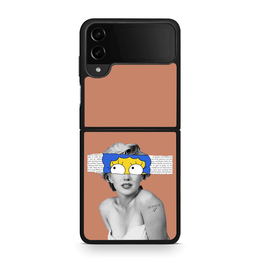 Samsung Galaxy Z Flip4 Sim Merilyn θήκη από τη Smartfits με σχέδιο στο πίσω μέρος και μαύρο περίβλημα | Smartphone case with colorful back and black bezels by Smartfits