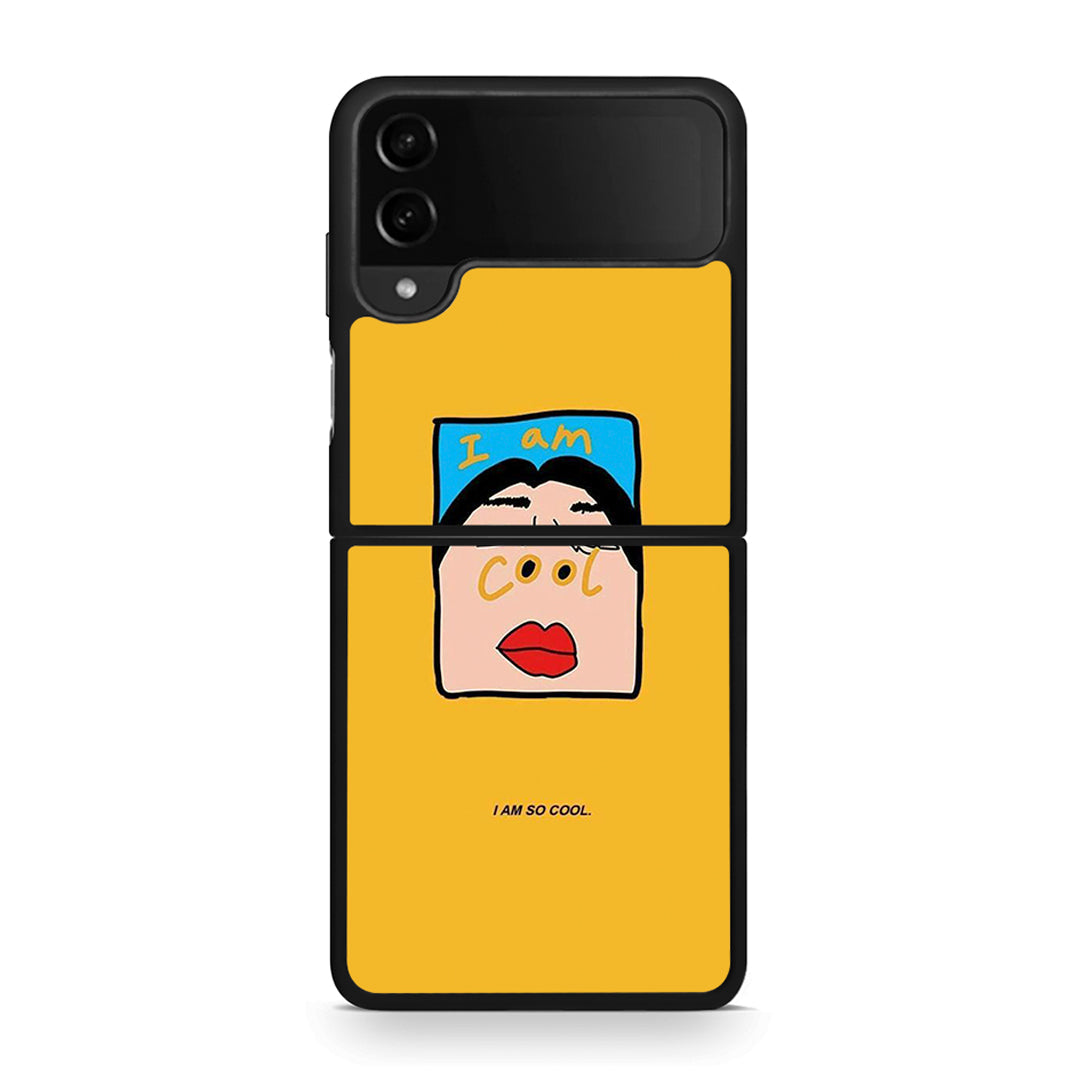 Samsung Galaxy Z Flip4 So Cool Θήκη Αγίου Βαλεντίνου από τη Smartfits με σχέδιο στο πίσω μέρος και μαύρο περίβλημα | Smartphone case with colorful back and black bezels by Smartfits