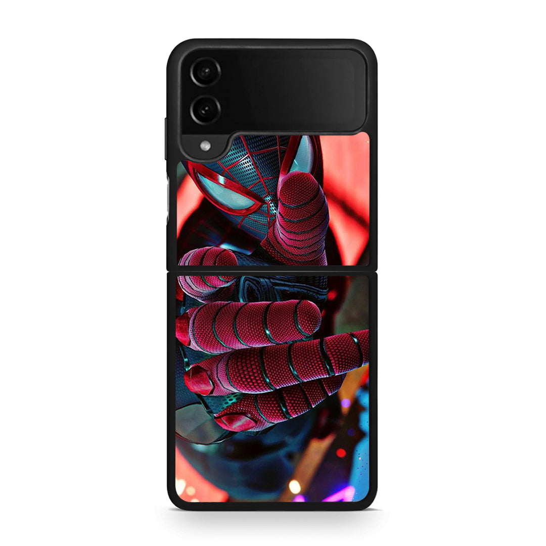 Samsung Galaxy Z Flip4 Spider Hand Θήκη από τη Smartfits με σχέδιο στο πίσω μέρος και μαύρο περίβλημα | Smartphone case with colorful back and black bezels by Smartfits