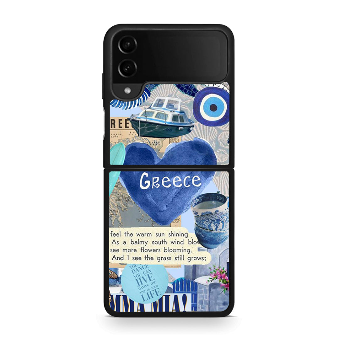 Samsung Galaxy Z Flip4 Summer In Greece Θήκη από τη Smartfits με σχέδιο στο πίσω μέρος και μαύρο περίβλημα | Smartphone case with colorful back and black bezels by Smartfits
