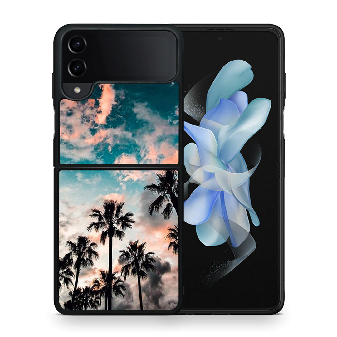 Θήκη Samsung Galaxy Z Flip4 Sky Summer από τη Smartfits με σχέδιο στο πίσω μέρος και μαύρο περίβλημα | Samsung Galaxy Z Flip4 Sky Summer case with colorful back and black bezels