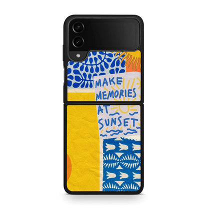 Samsung Galaxy Z Flip4 Sunset Memories Θήκη από τη Smartfits με σχέδιο στο πίσω μέρος και μαύρο περίβλημα | Smartphone case with colorful back and black bezels by Smartfits