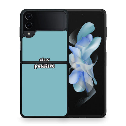 Θήκη Samsung Galaxy Z Flip4 Positive Text από τη Smartfits με σχέδιο στο πίσω μέρος και μαύρο περίβλημα | Samsung Galaxy Z Flip4 Positive Text case with colorful back and black bezels